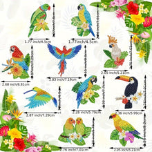 Load image into Gallery viewer, 10Pcs Double Sided Parrot Diamond Painting Art Keychain Pendant DIY Crafts Decor