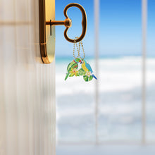 Load image into Gallery viewer, 10Pcs Double Sided Parrot Diamond Painting Art Keychain Pendant DIY Crafts Decor