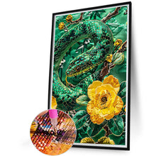Load image into Gallery viewer, Diamond Painting - Full Round - Embroidery style green snake (40*60CM)
