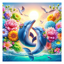 Load image into Gallery viewer, Diamond Painting - Full Round - Dolphins embracing (30*30CM)
