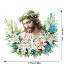 Load image into Gallery viewer, Acrylic Special Shaped Lily Jesus Diamond Art Painting Wreath Hanging Sign Decor