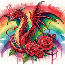 Load image into Gallery viewer, Diamond Painting - Partial Special Shaped - rainbow dragon (30*30CM)