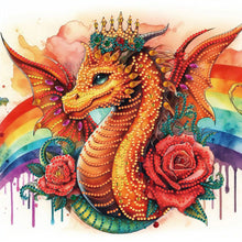 Load image into Gallery viewer, Diamond Painting - Partial Special Shaped - rainbow dragon (30*30CM)