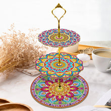 Load image into Gallery viewer, 3 Tier Acrylic Vintage Pattern 5D Diamond Painting Food Serving Tray Art Craft