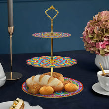 Load image into Gallery viewer, 3 Tier Acrylic Vintage Pattern 5D Diamond Painting Food Serving Tray Art Craft