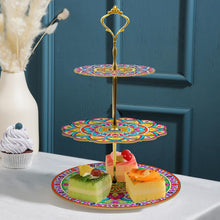 Load image into Gallery viewer, 3 Tier Acrylic Vintage Pattern 5D Diamond Painting Food Serving Tray Art Craft