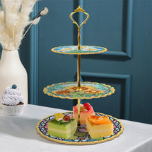 Load image into Gallery viewer, 3 Tier Acrylic Vintage Pattern 5D Diamond Painting Food Serving Tray Art Craft