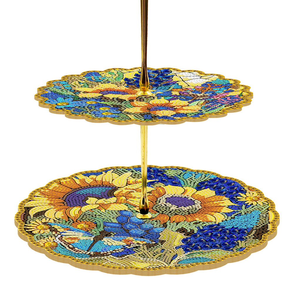 3 Tier Acrylic Vintage Pattern 5D Diamond Painting Food Serving Tray Art Craft