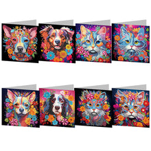Load image into Gallery viewer, 8Pcs Special Shape DIY Diamond Painting Card Cats/Dogs for Holiday Friend Family