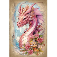Load image into Gallery viewer, Diamond Painting - Full Round - Ancient Pink Dragon (40*60CM)