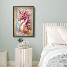 Load image into Gallery viewer, Diamond Painting - Full Round - Ancient Pink Dragon (40*60CM)