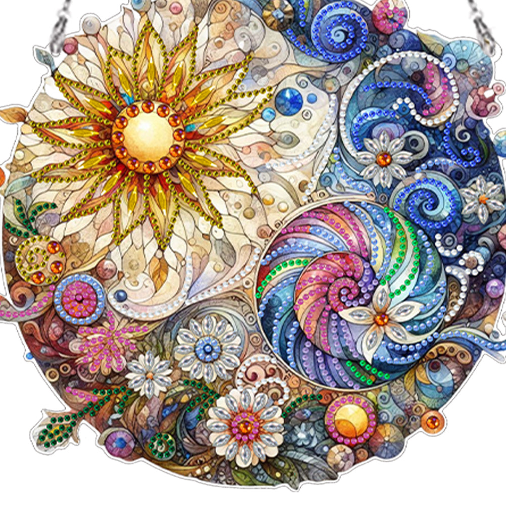Suncatcher Animal Flower Stained Glass Colorful Diamond Painting Hanging Pendant