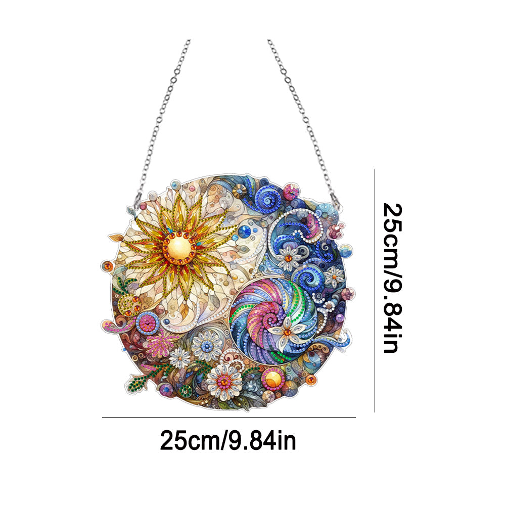 Suncatcher Animal Flower Stained Glass Colorful Diamond Painting Hanging Pendant