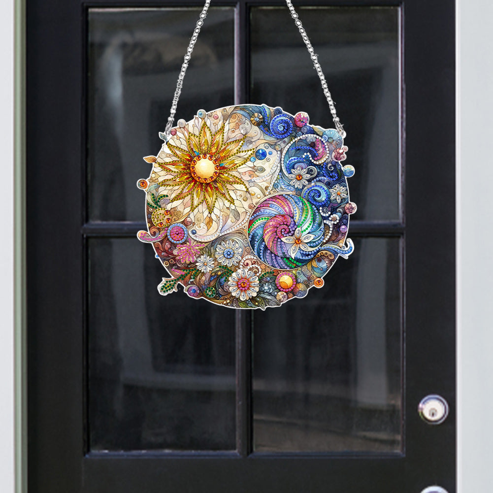 Suncatcher Animal Flower Stained Glass Colorful Diamond Painting Hanging Pendant