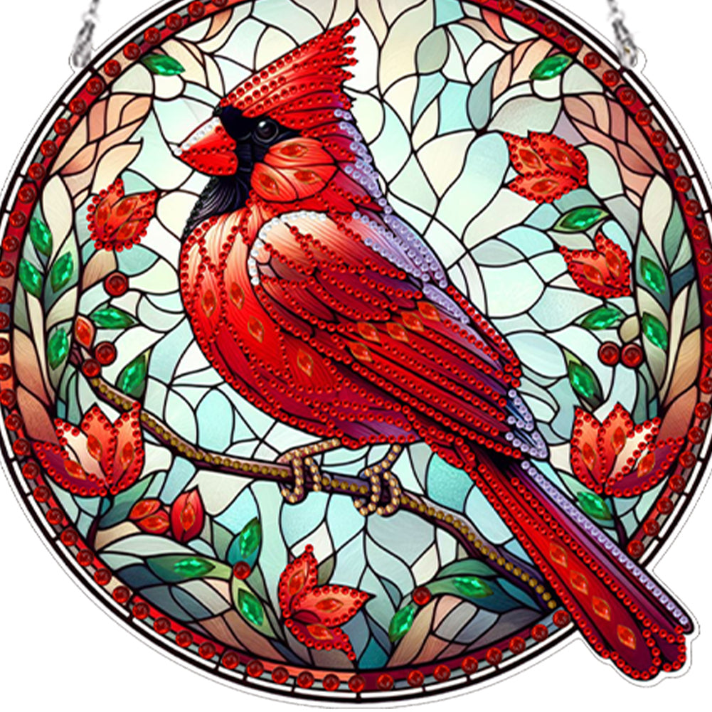 Suncatcher Animal Flower Stained Glass Colorful Diamond Painting Hanging Pendant