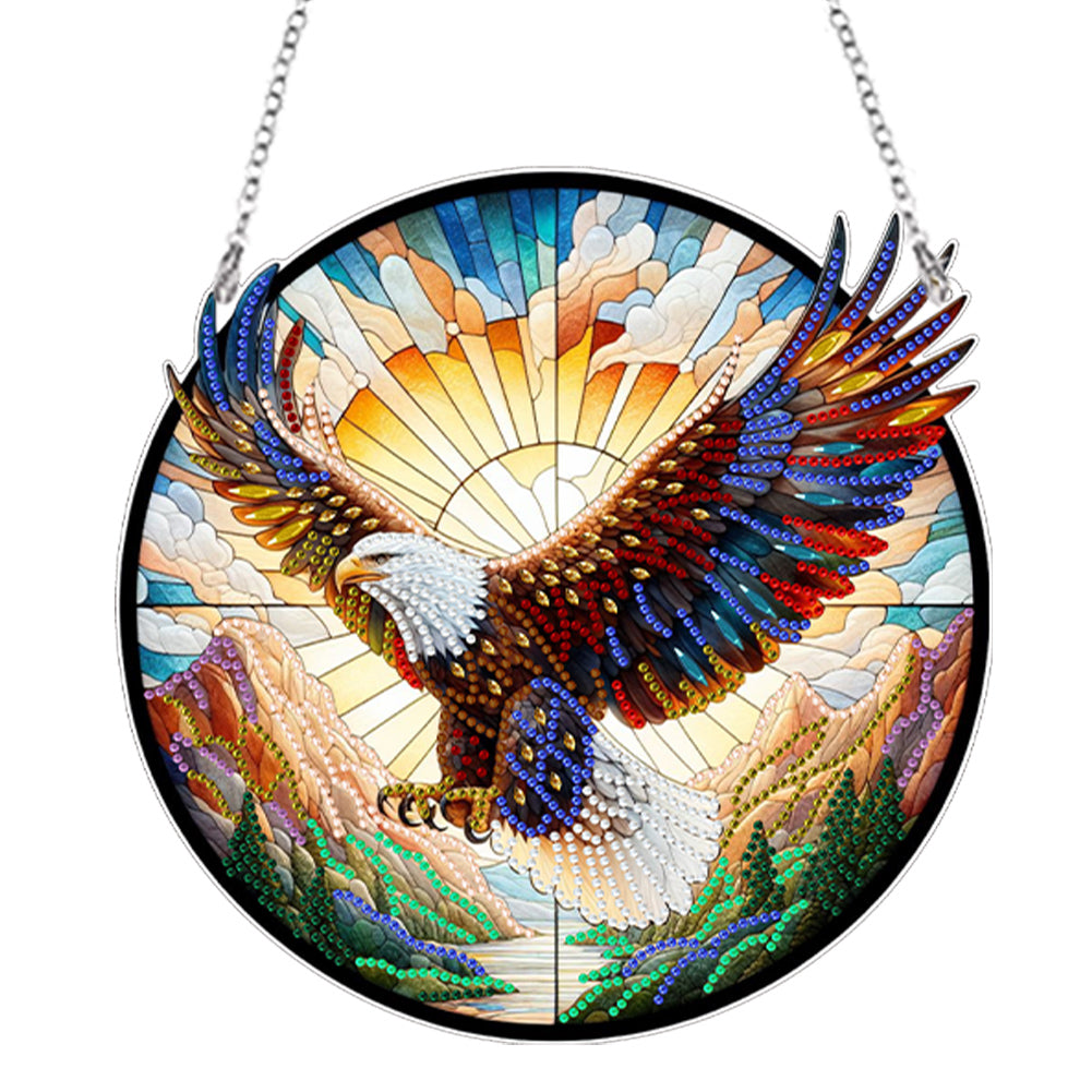 Suncatcher Animal Flower Stained Glass Colorful Diamond Painting Hanging Pendant