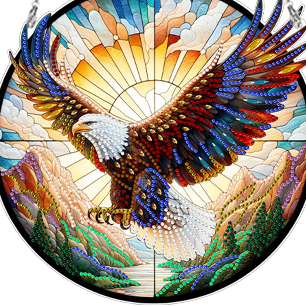 Suncatcher Animal Flower Stained Glass Colorful Diamond Painting Hanging Pendant
