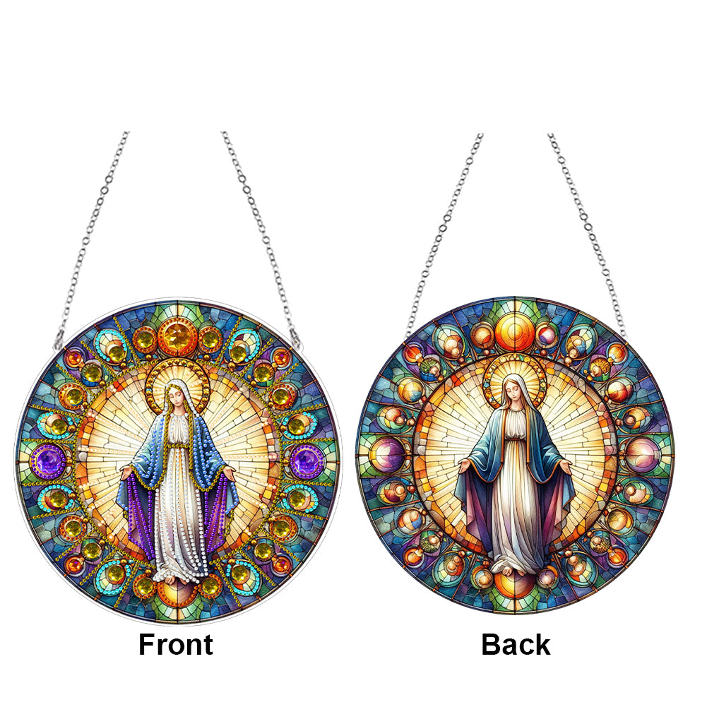 Suncatcher Animal Flower Stained Glass Colorful Diamond Painting Hanging Pendant