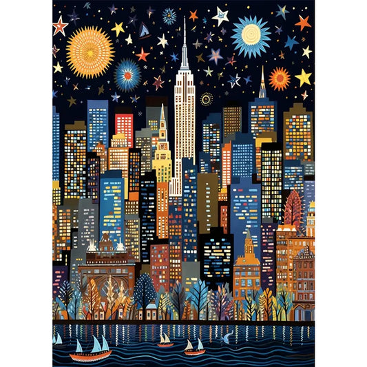 Diamond Painting - Full Square - Painted cityscape (30*40CM)