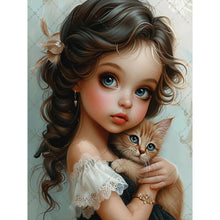 Load image into Gallery viewer, Diamond Painting - Full Round - cat girl (30*40CM)