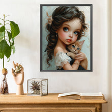 Load image into Gallery viewer, Diamond Painting - Full Round - cat girl (30*40CM)