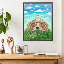 Load image into Gallery viewer, Diamond Painting - Full Round - Puppy and cat sleeping on the grass (30*40CM)