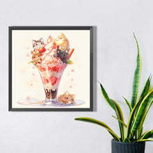 Load image into Gallery viewer, Diamond Painting - Full Square - cat ice cream (40*40CM)
