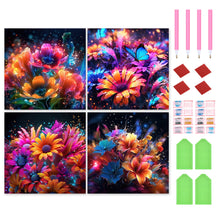 Load image into Gallery viewer, Diamond Painting - Full Round - glow-in-the-dark flowers (30*30CM)