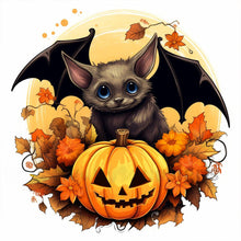 Load image into Gallery viewer, Diamond Painting - Full Round - Pumpkin lantern and little bat (30*30CM)