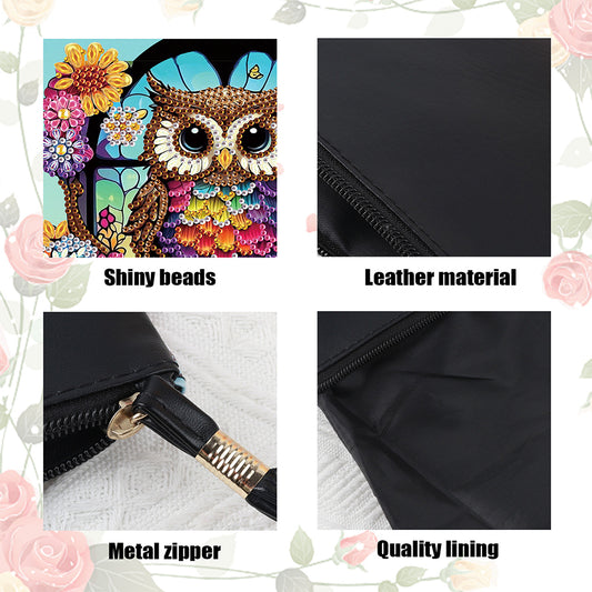 PU Partial Special Shaped Owl 5D DIY Diamond Painting Wallet Gifts for Women