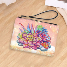 Load image into Gallery viewer, PU Partial Special Shaped Succulent 5D DIY Diamond Painting Wallet Daily Purse