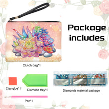 Load image into Gallery viewer, PU Partial Special Shaped Succulent 5D DIY Diamond Painting Wallet Daily Purse