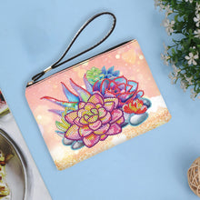 Load image into Gallery viewer, PU Partial Special Shaped Succulent 5D DIY Diamond Painting Wallet Daily Purse