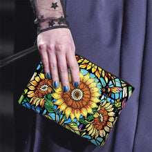 Load image into Gallery viewer, PU Partial Special Shaped Sunflower 5D DIY Diamond Painting Wallet Daily Purse