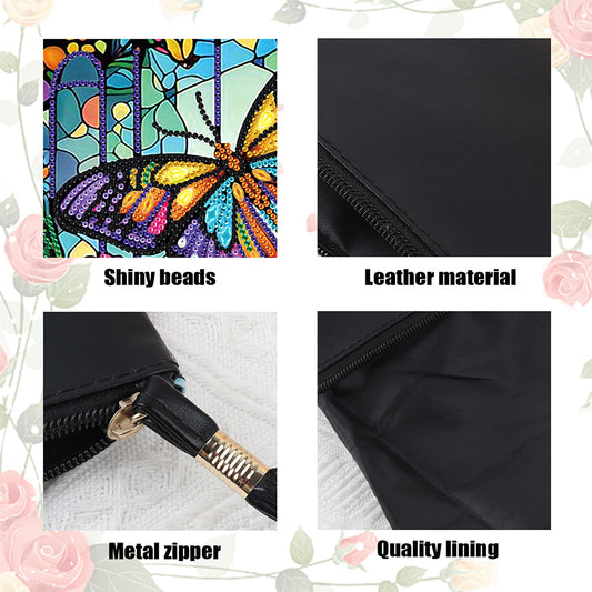 PU Partial Special Shaped Butterfly 5D DIY Diamond Painting Wallet Daily Purse
