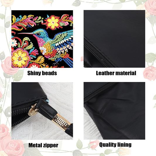 PU Partial Special Shaped Hummingbird 5D DIY Diamond Painting Wallet Daily Purse