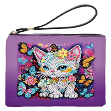 Load image into Gallery viewer, PU Partial Special Shaped Butterfly Cat 5D DIY Diamond Painting Wallet Gifts