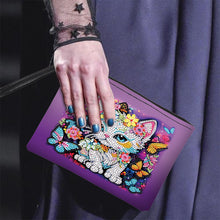 Load image into Gallery viewer, PU Partial Special Shaped Butterfly Cat 5D DIY Diamond Painting Wallet Gifts
