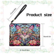 Load image into Gallery viewer, PU Partial Special Shaped Flowers Cat 5D DIY Diamond Painting Wallet Makeup Bag