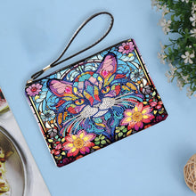 Load image into Gallery viewer, PU Partial Special Shaped Flowers Cat 5D DIY Diamond Painting Wallet Makeup Bag