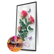 Load image into Gallery viewer, AB Diamond Painting - Full Round - butterfly rose flower (40*70CM)