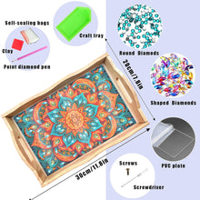 Load image into Gallery viewer, Wooden Mandala 5D DIY Diamond Painting Serving Tray with Handle for Home Decor