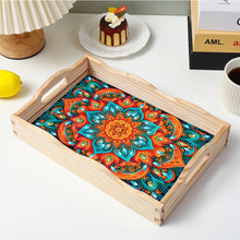 Load image into Gallery viewer, Wooden Mandala 5D DIY Diamond Painting Serving Tray with Handle for Home Decor