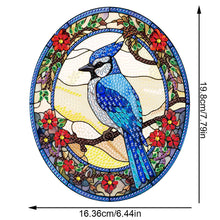 Load image into Gallery viewer, Acrylic Stained Glass Animal Diamond Painting Hanging Pendant (Blue Bird)