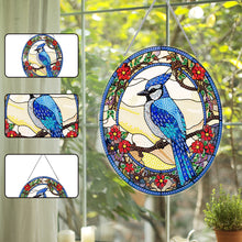 Load image into Gallery viewer, Acrylic Stained Glass Animal Diamond Painting Hanging Pendant (Blue Bird)