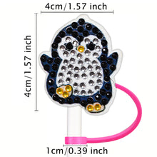 Load image into Gallery viewer, 6/8Pcs Acrylic Silicone Cartoon Diamond Painting Straw Tips Protectors Decor