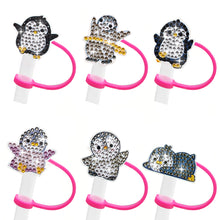 Load image into Gallery viewer, 6/8Pcs Acrylic Silicone Cartoon Diamond Painting Straw Tips Protectors Decor