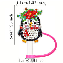 Load image into Gallery viewer, 6/8Pcs Acrylic Silicone Cartoon Diamond Painting Straw Tips Protectors Decor