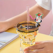 Load image into Gallery viewer, 6/8Pcs Acrylic Silicone Cartoon Diamond Painting Straw Tips Protectors Decor