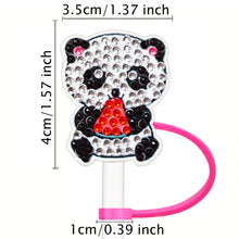 Load image into Gallery viewer, 6/8Pcs Acrylic Silicone Cartoon Diamond Painting Straw Tips Protectors Decor